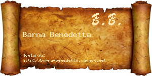 Barna Benedetta névjegykártya