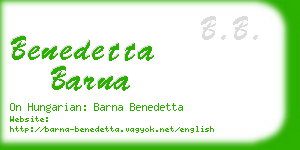 benedetta barna business card